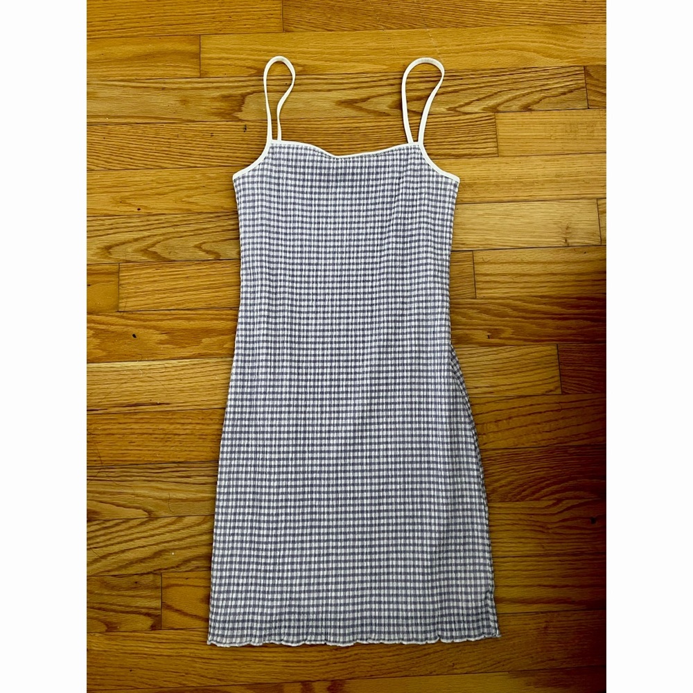 Aritzia Wilfred Purple Gingham Mini Dress Sz S